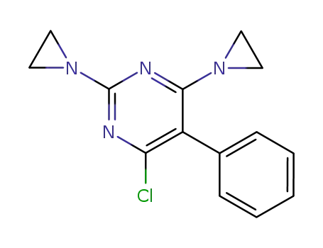 Molecular Structure of 64398-31-8 (2,4-bis(aziridin-1-yl)-6-chloro-5-phenylpyrimidine)