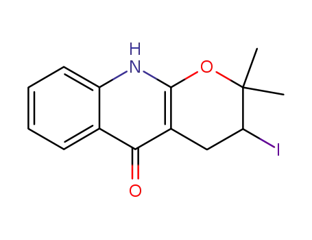 Molecular Structure of 143704-15-8 (3-iodo-3,4-dihydro-5-oxo-2,2-dimethyl-2H-pyrano<2,3-b>quinoline)