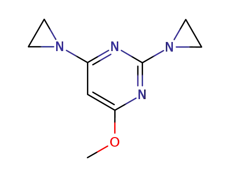 Molecular Structure of 64398-64-7 (2,4-bis(aziridin-1-yl)-6-methoxypyrimidine)