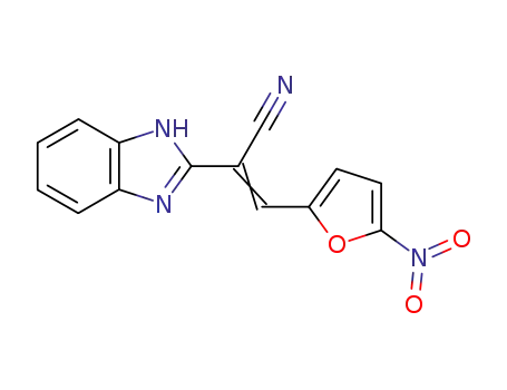 Molecular Structure of 6448-59-5 ((2E)-2-(1H-benzimidazol-2-yl)-3-(5-nitrofuran-2-yl)prop-2-enenitrile)