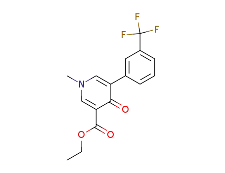 Molecular Structure of 64468-61-7 (ethyl 1-methyl-4-oxo-5-[3-(trifluoromethyl)phenyl]-1,4-dihydropyridine-3-carboxylate)