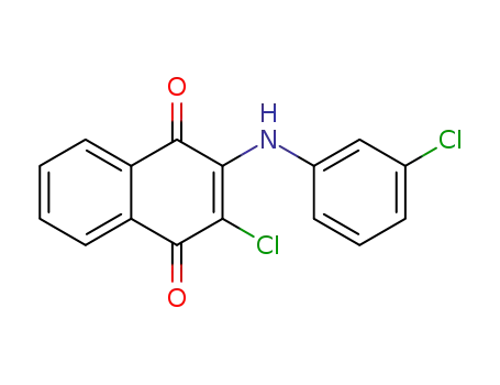 Molecular Structure of 64505-80-2 (2-chloro-3-[(3-chlorophenyl)amino]naphthalene-1,4-dione)
