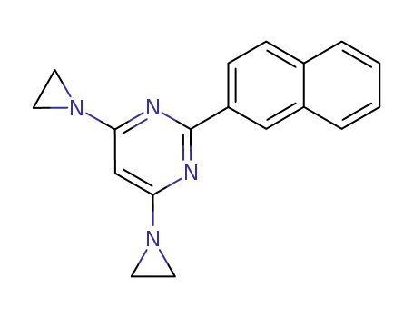 Molecular Structure of 64398-58-9 (4,6-bis(aziridin-1-yl)-2-(naphthalen-2-yl)pyrimidine)
