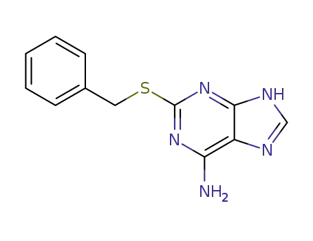 Molecular Structure of 64542-91-2 (2-benzylsulfanyl-7(9)H-purin-6-ylamine)