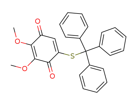 Molecular Structure of 69241-95-8 (2,3-dimethoxy-5-(tritylsulfanyl)cyclohexa-2,5-diene-1,4-dione)