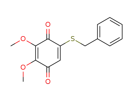 Molecular Structure of 69241-92-5 (5-(benzylsulfanyl)-2,3-dimethoxycyclohexa-2,5-diene-1,4-dione)