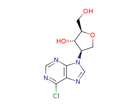 Molecular Structure of 64332-71-4 (1,4-anhydro-2-(6-chloro-9H-purin-9-yl)-2-deoxypentitol)