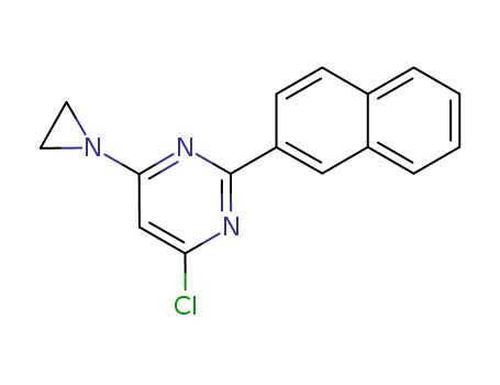 Molecular Structure of 64398-20-5 (4-(aziridin-1-yl)-6-chloro-2-(naphthalen-2-yl)pyrimidine)