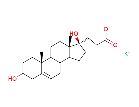 Molecular Structure of 64513-60-6 (3,17-Dihydroxyandrost-5-ene-17-propionic acid phtassium salt)