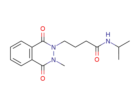 Molecular Structure of 64377-91-9 (4-(3-methyl-1,4-dioxo-3,4-dihydrophthalazin-2(1H)-yl)-N-(propan-2-yl)butanamide)