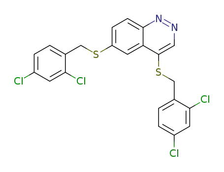 Molecular Structure of 6957-45-5 (4,6-bis[(2,4-dichlorobenzyl)sulfanyl]cinnoline)