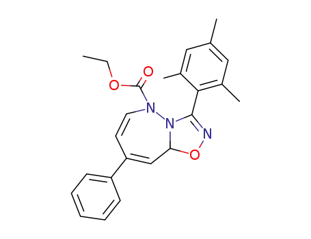 Molecular Structure of 64762-40-9 (ethyl 8-phenyl-3-(2,4,6-trimethylphenyl)[1,2,4]oxadiazolo[4,5-b][1,2]diazepine-5(9aH)-carboxylate)