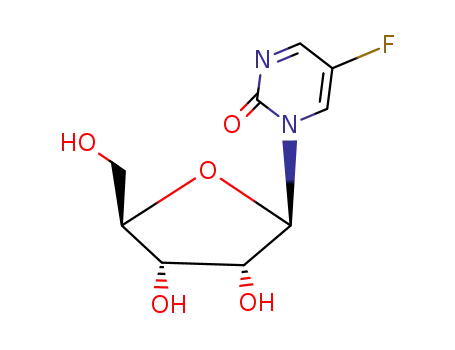 Molecular Structure of 863506-86-9 (5-FLUORO-4-DEOXY-1-(β-L-RIBOFURANOSYL)URACIL (5-FLUORO-1-β-L-RIBOFURANOSYLPYRIMIDINONE))