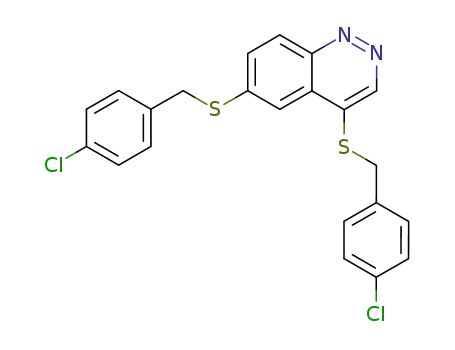 Molecular Structure of 6957-46-6 (4,6-bis[(4-chlorobenzyl)sulfanyl]cinnoline)