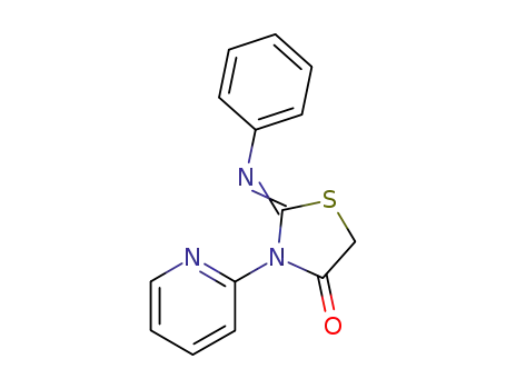 Molecular Structure of 69437-77-0 ((2Z)-2-(phenylimino)-3-pyridin-2-yl-1,3-thiazolidin-4-one)