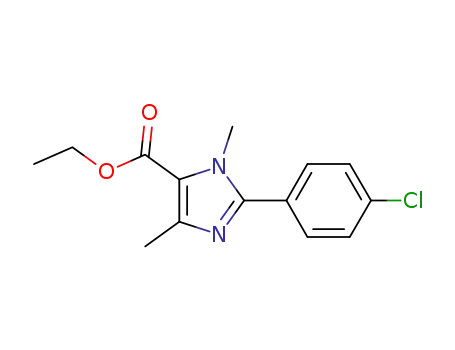 Molecular Structure of 649557-67-5 (2-(4-CHLOROPHENYL)-1,4-DIMETHYL-1H-IMIDAZOLE-5-CARBOXYLIC ACID ETHYL ESTER)