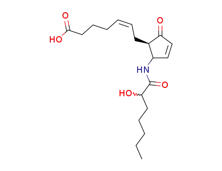 Molecular Structure of 64812-16-4 ((5Z)-7-[(1R,2S)-2-{[(2R)-2-hydroxyheptanoyl]amino}-5-oxocyclopent-3-en-1-yl]hept-5-enoic acid)