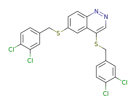 Molecular Structure of 6957-44-4 (4,6-bis[(3,4-dichlorobenzyl)sulfanyl]cinnoline)
