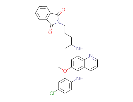 Molecular Structure of 64895-71-2 (5-[p-Chloroanilino]-6-methoxy-8-[4-phthalimido-1-methylbutylamino]quin olinoline)