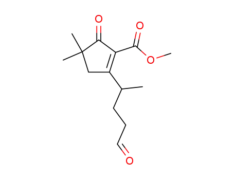 1-Cyclopentene-1-carboxylic acid,
4,4-dimethyl-2-(1-methyl-4-oxobutyl)-5-oxo-, methyl ester