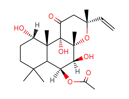 Molecular Structure of 66701-90-4 (6-Acetoxy-3-ethenyldodecahydro-5,10,10b-trihydroxy-3,4a,7,7,10a-pentamethyl-1H-naphtho[2,1-b]pyran-1-one)