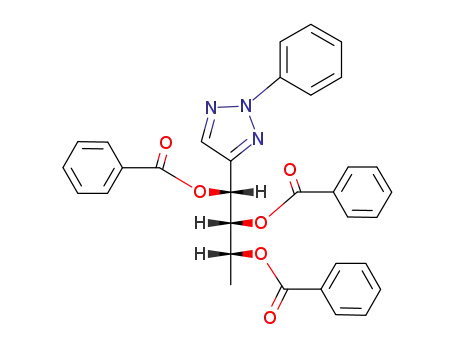 Molecular Structure of 6947-61-1 (1-(2-phenyl-2H-1,2,3-triazol-4-yl)butane-1,2,3-triyl tribenzoate)