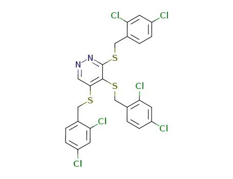 Molecular Structure of 6957-34-2 (3,4,5-tris[(2,4-dichlorobenzyl)sulfanyl]pyridazine)