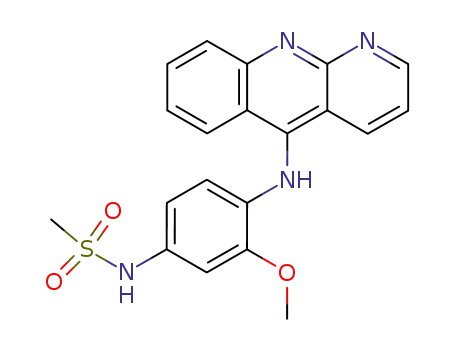 Molecular Structure of 64895-37-0 (N-[4-(benzo[b][1,8]naphthyridin-5-ylamino)-3-methoxyphenyl]methanesulfonamide)