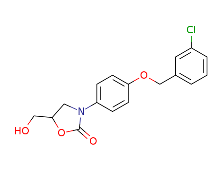 3-(4-((3-CHLOROPHENYL)METHOXY)PHENYL)-5-(HYDROXYMETHYL)-2-OXAZOLIDINONE