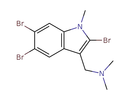 Molecular Structure of 64945-29-5 (N,N,1-Trimethyl-2,5,6-tribromo-1H-indole-3-methanamine)
