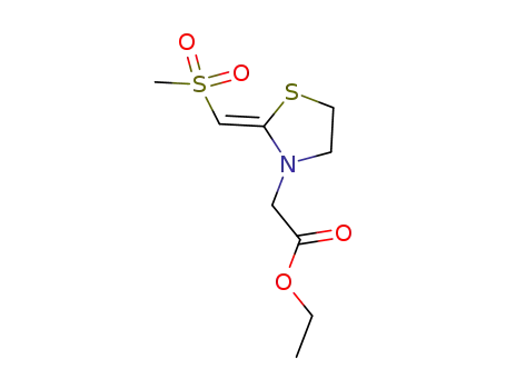 Molecular Structure of 1190228-13-7 (N-[(ethoxycarbonyl)methly]-2-[(Z)-(methylsulfonyl)methylidene]thiazolidine)