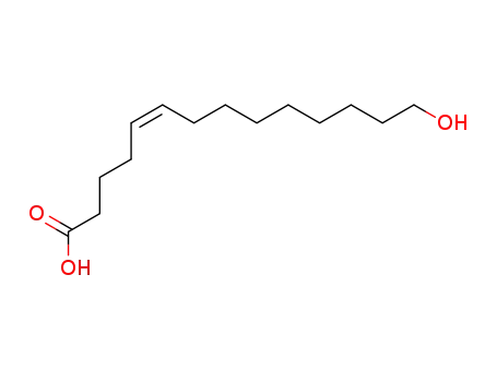 Molecular Structure of 63958-55-4 (5-Tetradecenoic acid, 14-hydroxy-, (Z)-)