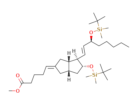 Methyl (1S,5S,6R,7R)-7-tert-Butyldimethylsilyloxy-6-<3(S)-tert-butyldimethylsilyloxy-E-1-octenyl>bicyclo<3.3.0>octane-E-Δ<sup>3,δ</sup>-pentanoate
