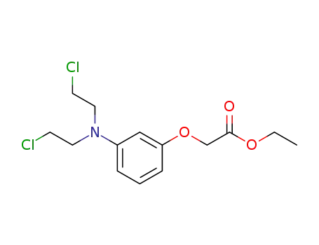 Molecular Structure of 64976-95-0 (ethyl 2-[3-[bis(2-chloroethyl)amino]phenoxy]acetate)