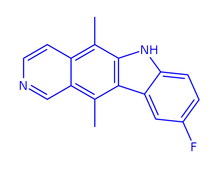 Molecular Structure of 69467-92-1 (9-fluoro-5,11-dimethyl-6H-pyrido[4,3-b]carbazole)