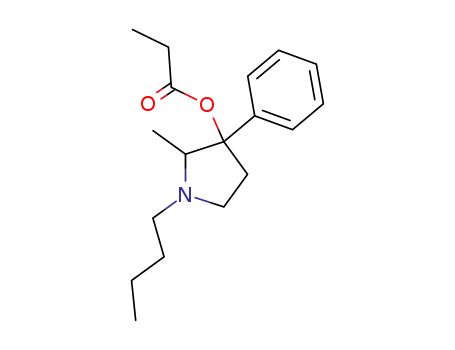 Molecular Structure of 69552-02-9 (1-Butyl-2-methyl-3-phenylpyrrolidin-3-ol propionate)