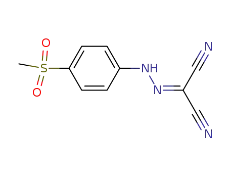 Molecular Structure of 64691-80-1 ({[4-(methylsulfonyl)phenyl]hydrazono}propanedinitrile)