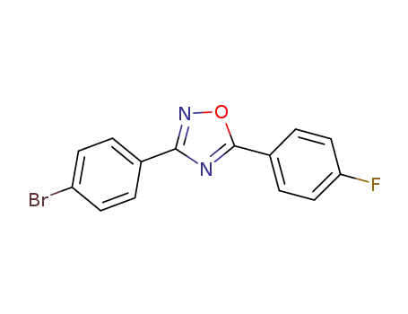 Molecular Structure of 694521-68-1 (3-(4-Bromophenyl)-5-(4-fluorophenyl)-1,2,4-oxadiazole)