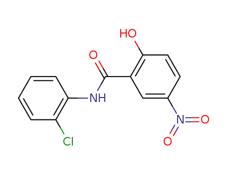 Molecular Structure of 6490-97-7 (N-(2-chlorophenyl)-2-hydroxy-5-nitrobenzamide)