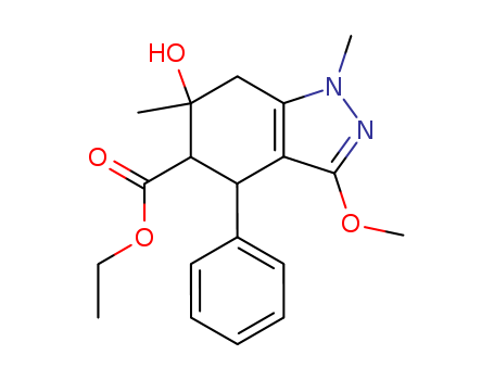 6-hydroxy-3-methoxy-1,6-dimethyl-4-phenyl-4,5,6,7-tetrahydro-1H-indazole-5-carboxylic acid ethyl ester