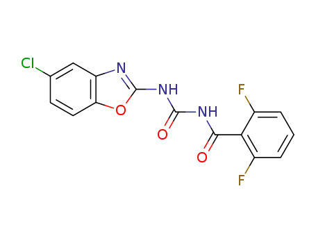 Molecular Structure of 64862-31-3 (N-[(5-chloro-1,3-benzoxazol-2-yl)carbamoyl]-2,6-difluorobenzamide)