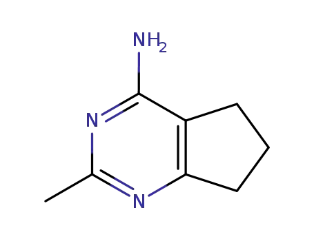 Molecular Structure of 69390-17-6 (5H-Cyclopentapyrimidin-4-amine, 6,7-dihydro-2-methyl- (9CI))