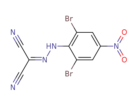 Molecular Structure of 64691-98-1 ([2-(2,6-dibromo-4-nitrophenyl)hydrazinylidene]propanedinitrile)