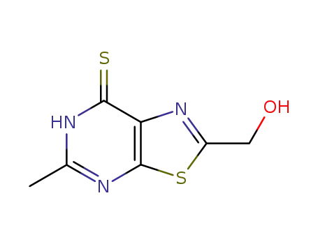 Molecular Structure of 64621-19-8 (Thiazolo[5,4-d]pyrimidine-7(4H)-thione, 2-(hydroxymethyl)-5-methyl-)