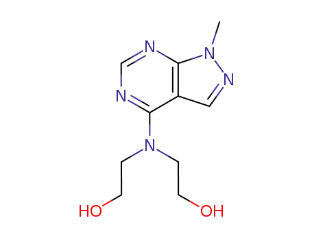 Molecular Structure of 6950-18-1 (Ethanol,2,2'-[(1-methyl-1H-pyrazolo[3,4-d]pyrimidin-4-yl)imino]bis-)