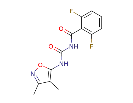 Molecular Structure of 64862-11-9 (N-[(3,4-dimethyl-1,2-oxazol-5-yl)carbamoyl]-2,6-difluorobenzamide)