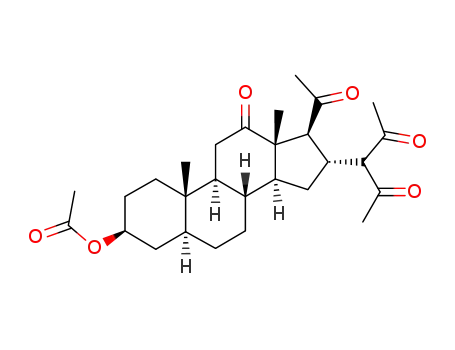 Molecular Structure of 6953-90-8 ((3beta,5alpha,16alpha)-16-(2,4-dioxopentan-3-yl)-12,20-dioxopregnan-3-yl acetate)