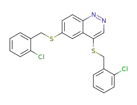 Molecular Structure of 6957-47-7 (4,6-bis[(2-chlorobenzyl)sulfanyl]cinnoline)