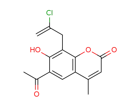 6-Acetyl-8-(2-chloro-allyl)-7-hydroxy-4-methyl-chromen-2-one