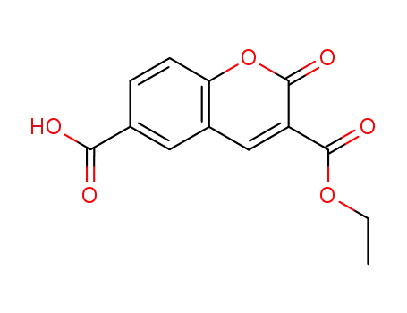 Molecular Structure of 6468-72-0 (3-Ethoxycarbonyl-2-oxo-α-chromene-6-carboxylic acid)
